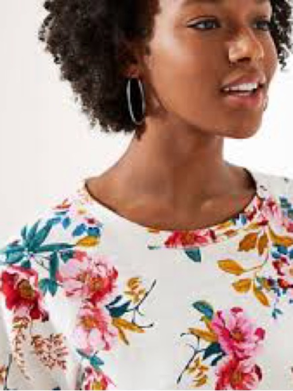 Loft floral Crewneck Raglan Sleeve Sweatshirt Medium - Picture 3 of 3